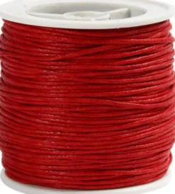 Bomuldssnor - Tykkelse 1 MM - Rød - 40 M