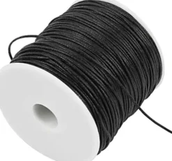Bomuldssnor - Tykkelse 1 MM - Sort - 100 M