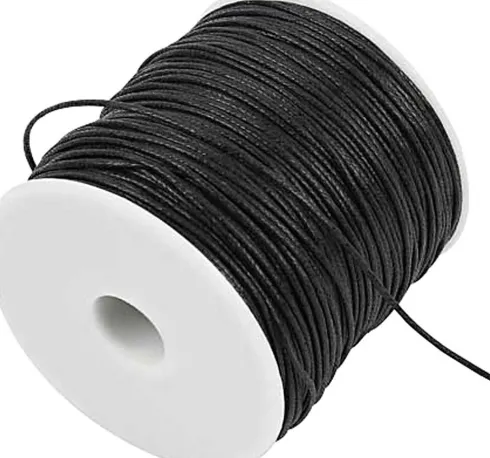 Bomuldssnor - Tykkelse 1 MM - Sort - 100 M