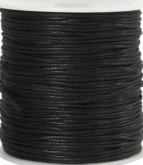 Bomuldssnor - Tykkelse 1 MM - Sort - 100 M