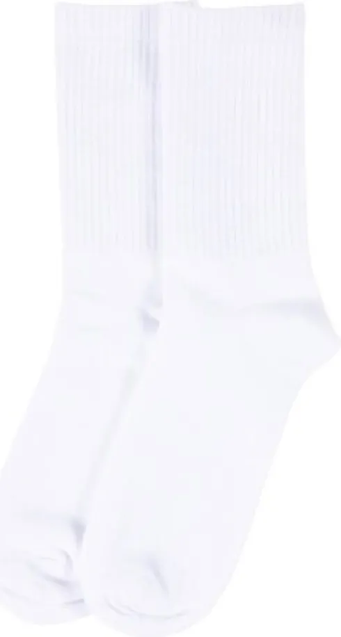 Bomuldsstrømper - Str. 35-38 - Hvid - 1 Par
