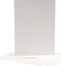 Brevkort - Kort Str. 12,5X17,5 CM - Kuvert Str. 14X19 CM - Råhvid - 10 Sæt