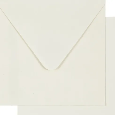 Brevkort - Kort Str. 12,5X12,5 CM - Kuvert Str. 13,5X13,5 CM - Råhvid - 10 Sæt
