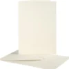 Brevkort - Kort Str. 10,5X15 CM - Kuvert Str. 11,5X16,5 CM - Råhvid - 10 Sæt