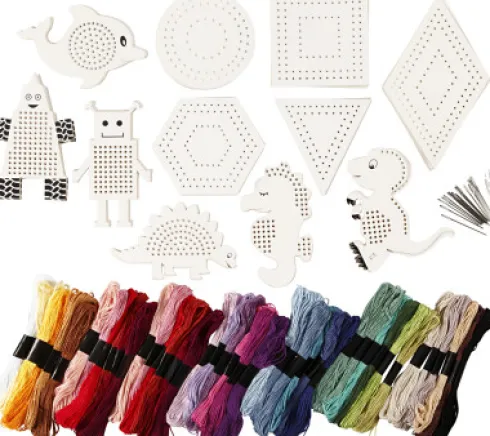 Broderifigurer Med Broderigarn - Str. 8-17 CM - Assorterede Farver