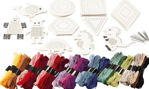 Broderifigurer Med Broderigarn - Str. 8-17 CM - Assorterede Farver