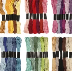 Broderigarn - 36 Farver - 6-Trådet - Bomuld - Harmoni Broderigarn