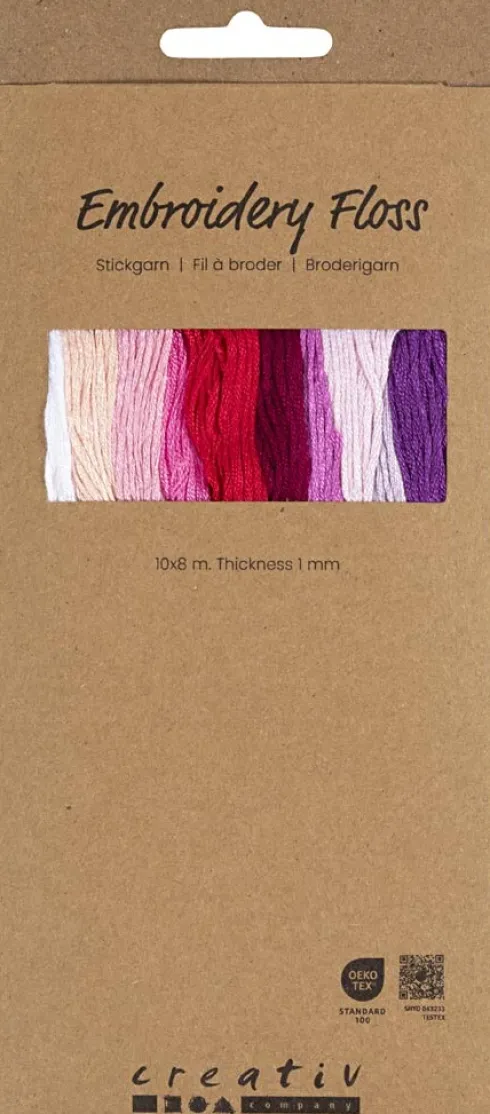 Broderigarn - Tykkelse 1 MM - Lilla/Pink Harmoni - 10X8 M