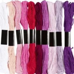 Broderigarn - Tykkelse 1 MM - Lilla/Pink Harmoni - 10X8 M