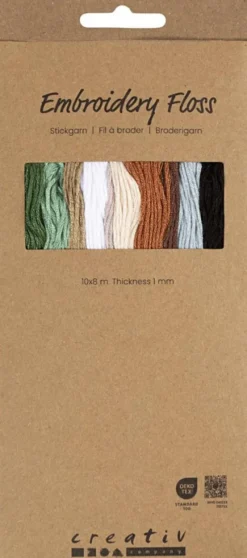 Broderigarn - Tykkelse 1 MM - Naturfarver - 10X8 M
