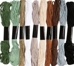 Broderigarn - Tykkelse 1 MM - Naturfarver - 10X8 M