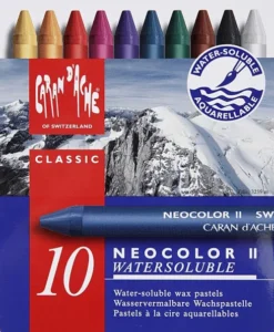 Caran Dache - Neocolor II - Akvarel Farvekridt - Flere Farver - 10 Stk