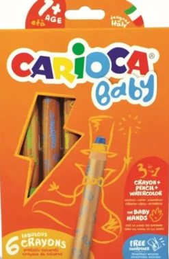 Carioca Baby - 3-I-1 Farvekridt Til Børn - 6 Farver