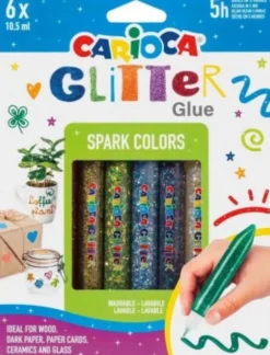 Carioca - Glitter Glue - Glimmer Lim - Spark - 10,5 ML - 6 Farver
