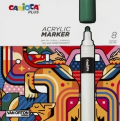 Carioca Plus - Tusser - Acrylic Marker - 8 Farver