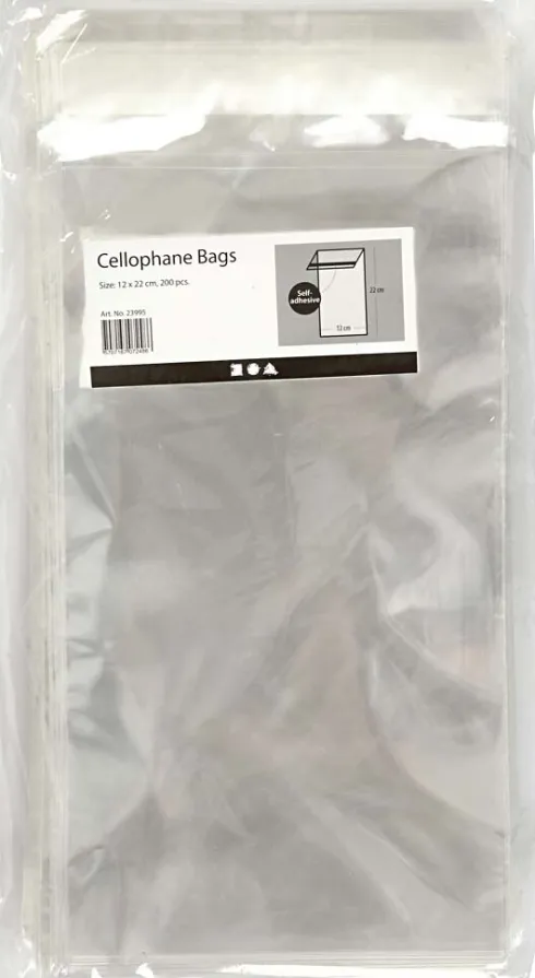 Cellofanposer - H 22 CM - B 12 CM - Tykkelse 25 My - 200 Stk