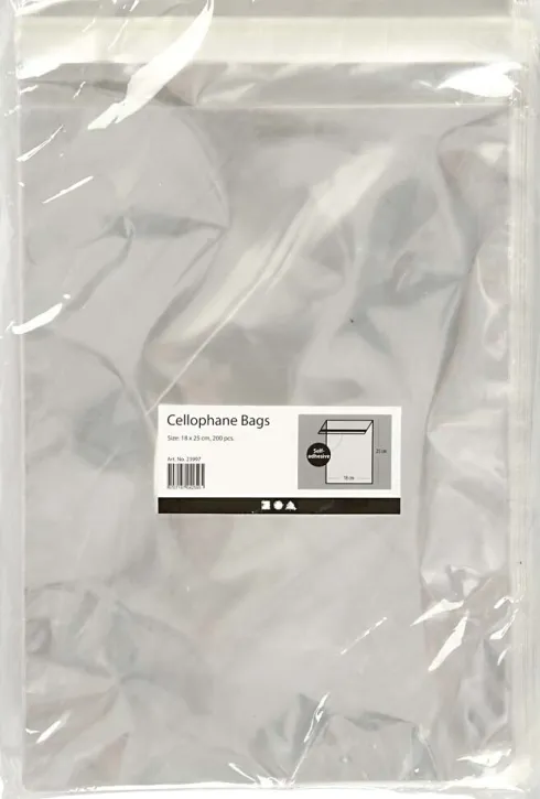Cellofanposer - H 25,3 CM - B 18 CM - Tykkelse 25 My - 200 Stk