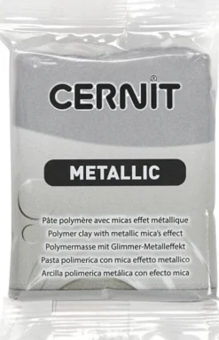 Cernit - Ler - Metallic - Sølv - 080 - 56 G