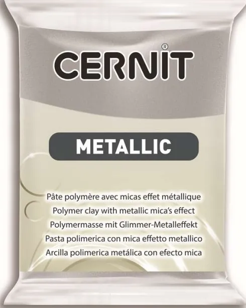 Cernit - Ler - Metallic - Sølv - 080 - 56 G