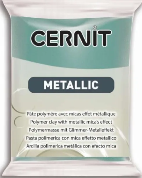Cernit - Ler - Metallic - Turkis Guld - 054 - 56 G