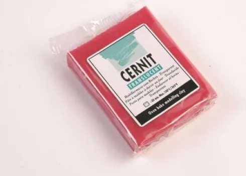 Cernit - Ler - Translucent - Rubin Rød - 474 - 56 G