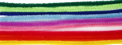 Chenille - L 30 CM - Tykkelse 9 MM - Assorterede Farver - 200 Assorterede