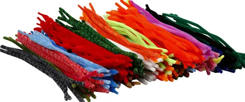 Chenille - L 30 CM - Tykkelse 6-15 MM - Assorterede Farver - 500 Assorterede