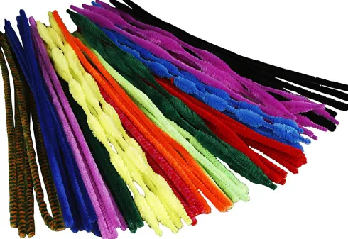 Chenille - L 30 CM - Tykkelse 6-15 MM - Assorterede Farver - 500 Assorterede