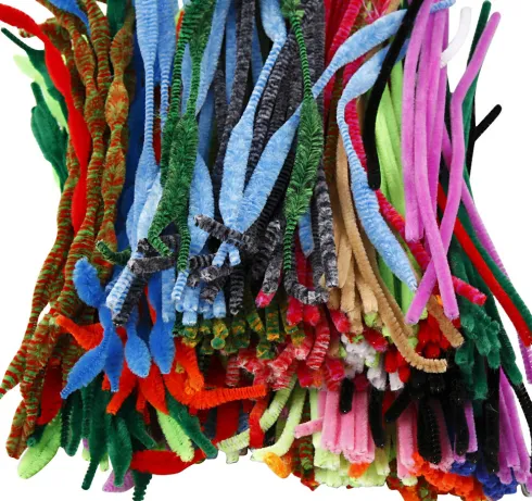 Chenille - L 30 CM - Tykkelse 6-15 MM - Assorterede Farver - 500 Assorterede