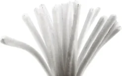 Chenille Piberensere - L 30 CM - Tykkelse 9 MM - Hvid - 25 Stk