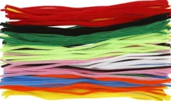 Chenille Piberensere - L 45 CM - Tykkelse 6 MM - Assorterede Farver - 200 Stk