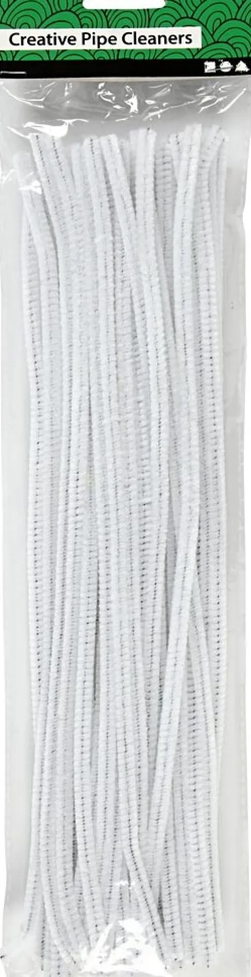 Chenille Piberensere - L 30 CM - Tykkelse 6 MM - Hvid - 50 Stk