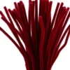 Chenille Piberensere - L 30 CM - Tykkelse 6 MM - Mørk Rød - 50 Stk