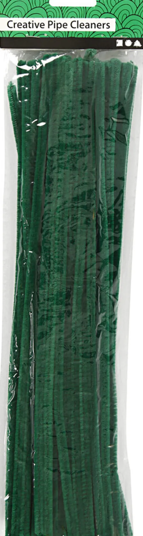 Chenille Piberensere - L 30 CM - Tykkelse 6 MM - Mørk Grøn - 50 Stk