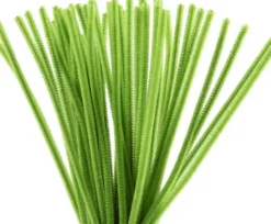 Chenille Piberensere - L 30 CM - Tykkelse 6 MM - Løvgrøn - 50 Stk