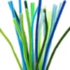 Chenille Piberensere - L 30 CM - Tykkelse 6 MM - Grøn/Turkis Harmoni - 25 Stk