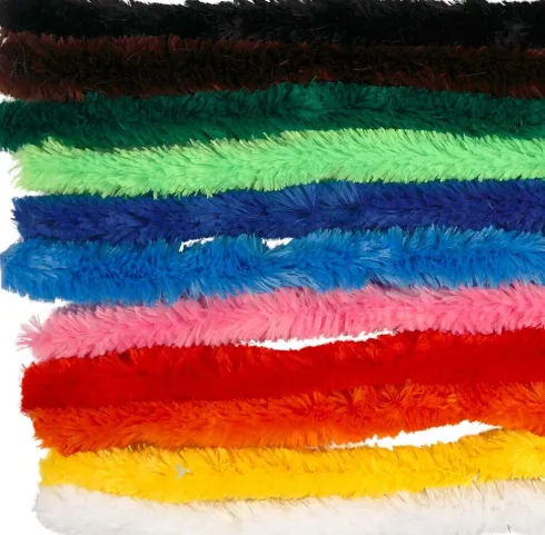 Chenille Piberensere - L 45 CM - Tykkelse 25 MM - Assorterede Farver - 60 Stk