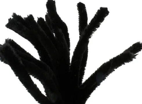 Chenille Piberensere - L 30 CM - Tykkelse 15 MM - Sort - 15 Stk