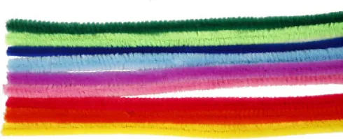 Chenille Piberensere - L 30 CM - Tykkelse 9 MM - Assorterede Farver - 25 Stk