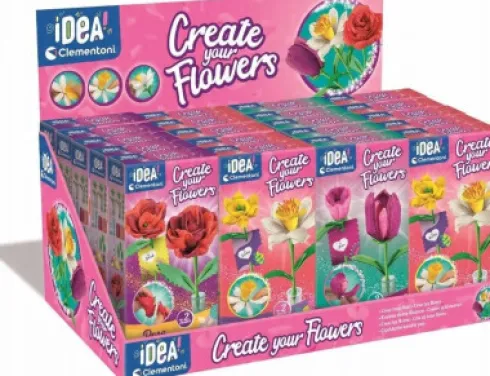 Clementoni - Idea - Create Your Flowers DIY Papirblomster - Assorteret