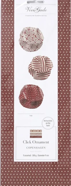 Click Ornamenter - Ø 9 CM - Str. 5,5X28,4 CM - 9 Sæt