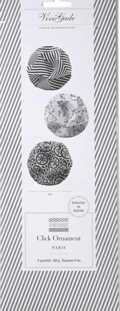 Click Ornamenter - Ø 9 CM - Str. 5,5X28,4 CM - 9 Sæt
