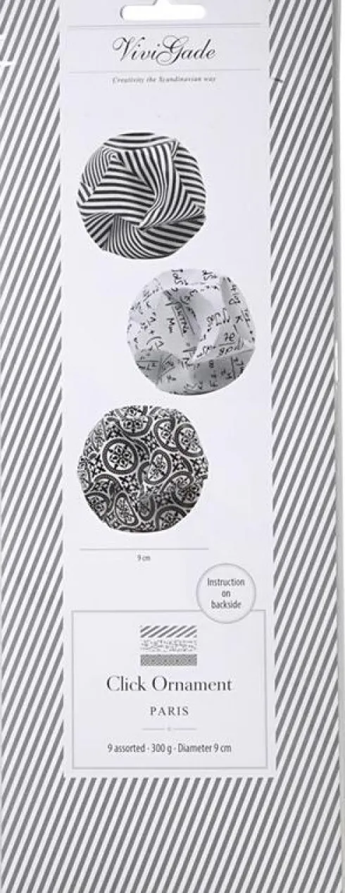 Click Ornamenter - Ø 9 CM - Str. 5,5X28,4 CM - 9 Sæt