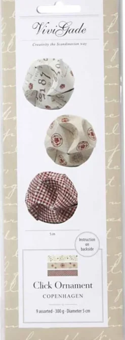 Click Ornamenter - Ø 5 CM - Str. 3,5X8,8 CM - 9 Sæt