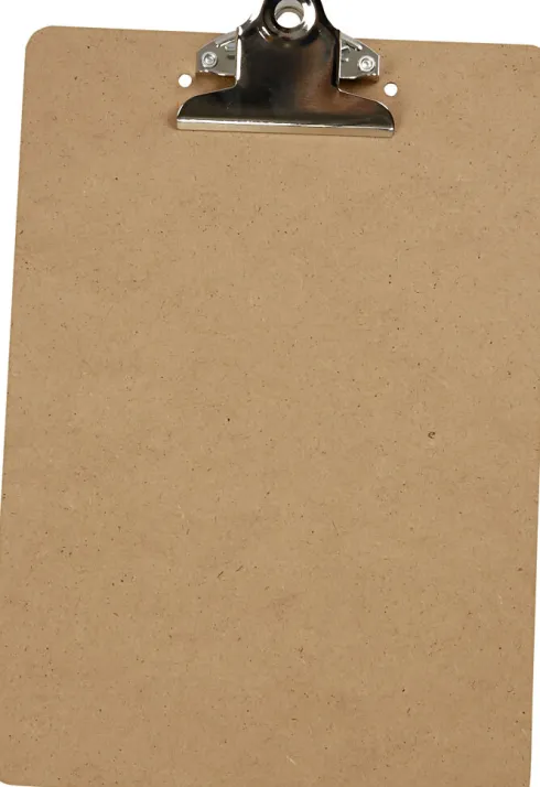 Clipboard/Tegneunderlag - A5 - Str. 19X27X0,3 CM - Sølv - 1 Stk