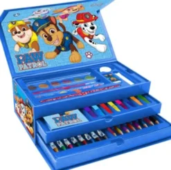 Coloring Case - Paw Patrol - Set 52Pcs In Paper Toolbox With Handle