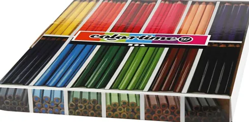 Colortime Farveblyanter - L 17,45 CM - Mine 5 MM - Jumbo - Assorterede Farver - 12X12 Stk