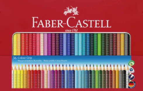 Colour Grip Farveblyant - Tinæske Med 36 Stk - Faber-Castell