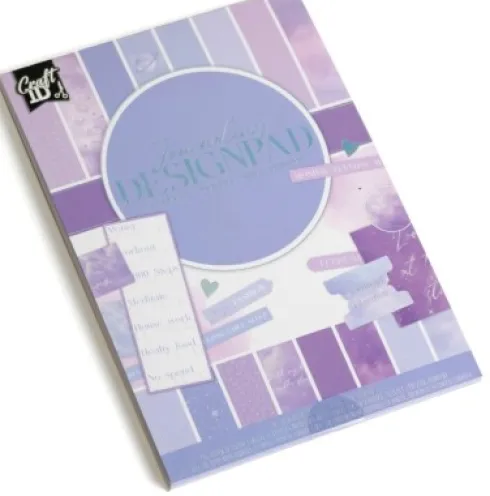 Craft Id - Journaling Designpapir Blok - A5 - 24 Ark - Lilla