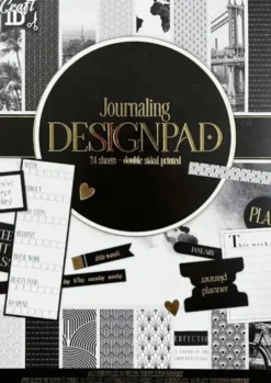 Craft Id - Journaling Designpapir Blok - A5 - 24 Ark - Sort